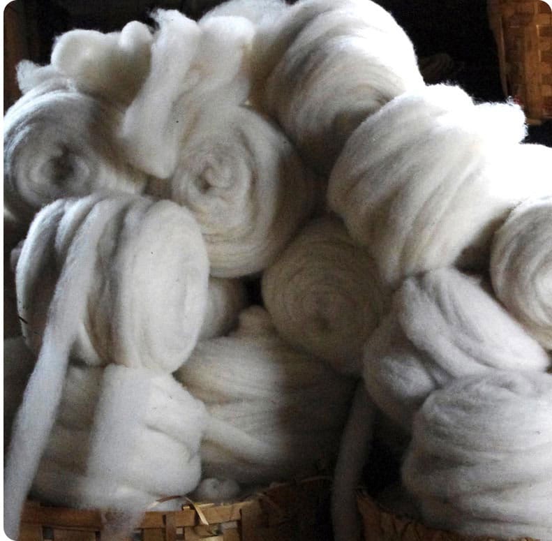 Wool Baskets Roving Fiber – A Continuous Strand Of Carded Fiber